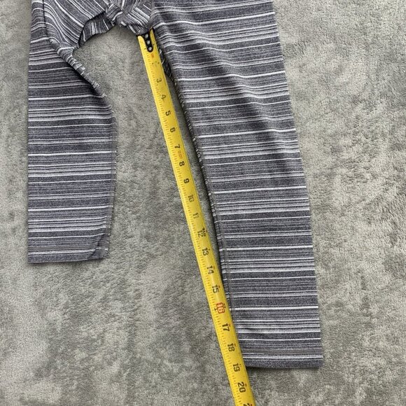 Lululemon Leggings Womens 2 Wunder Under Cropped Striped Athleisure Workout Gym - Picture 4 of 11